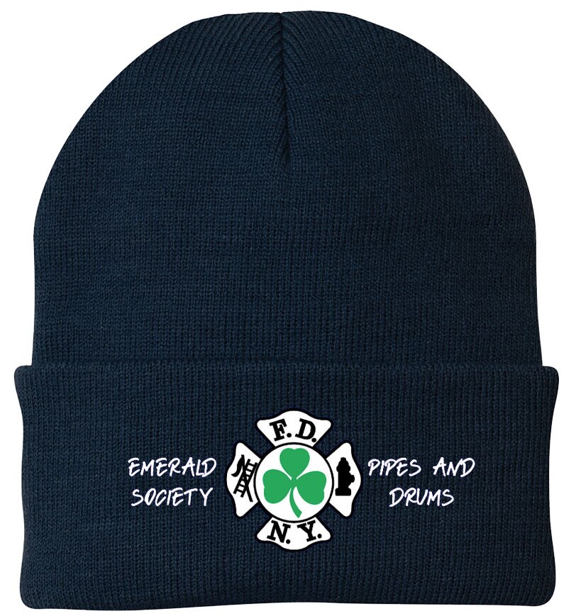 Flip Up Front Knit Hat Navy Blue